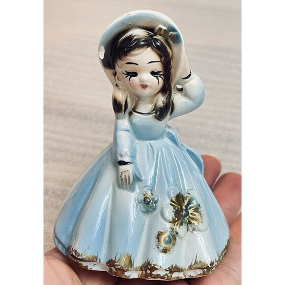 Lot of 4 1950s VTG Southern Belle Clapper Girl Porcelain Bell Figurines Japan - Picture 9 of 12